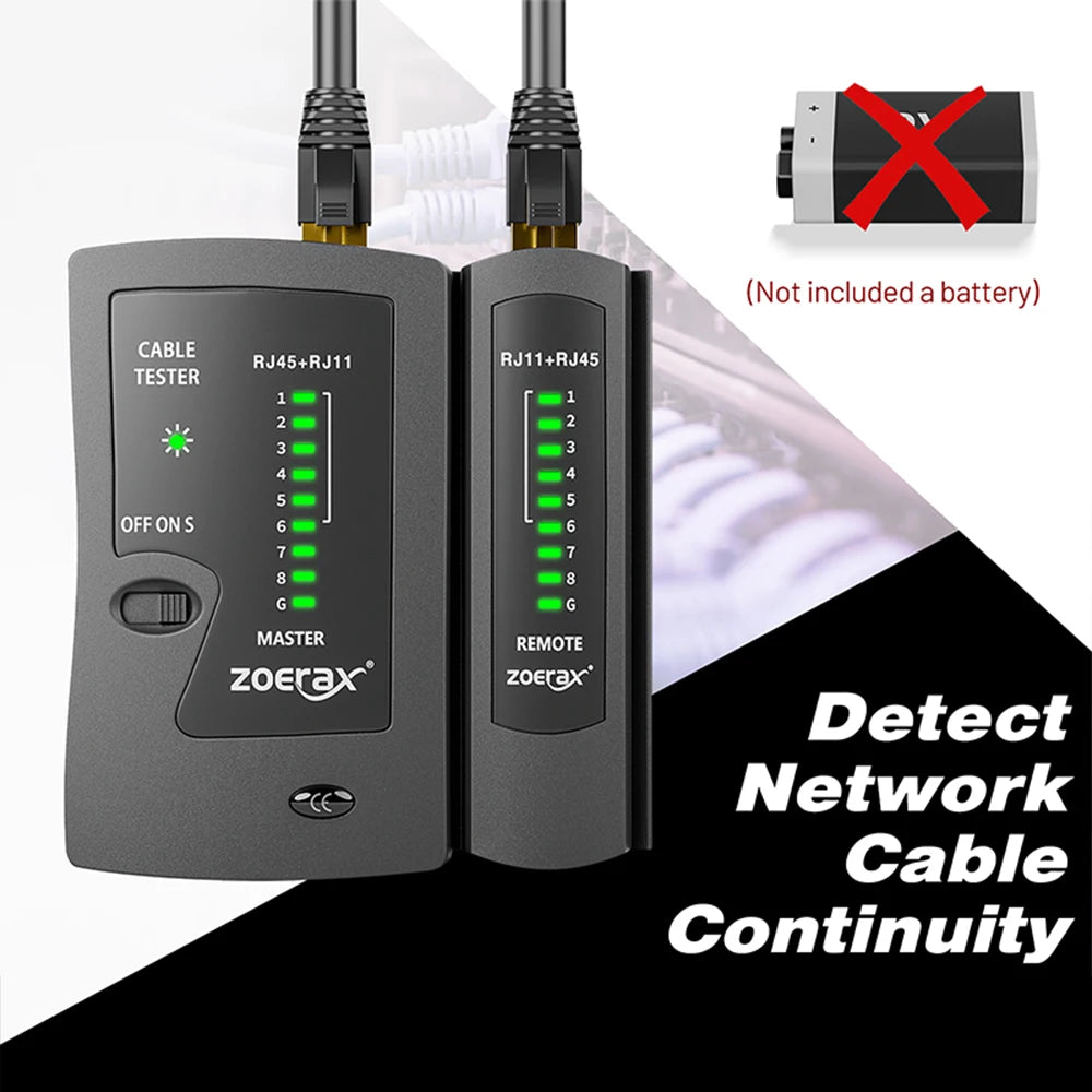 ZoeRax LAN Cable Tester – RJ45 Cat5/6/6A/7 UTP & RJ11/RJ12