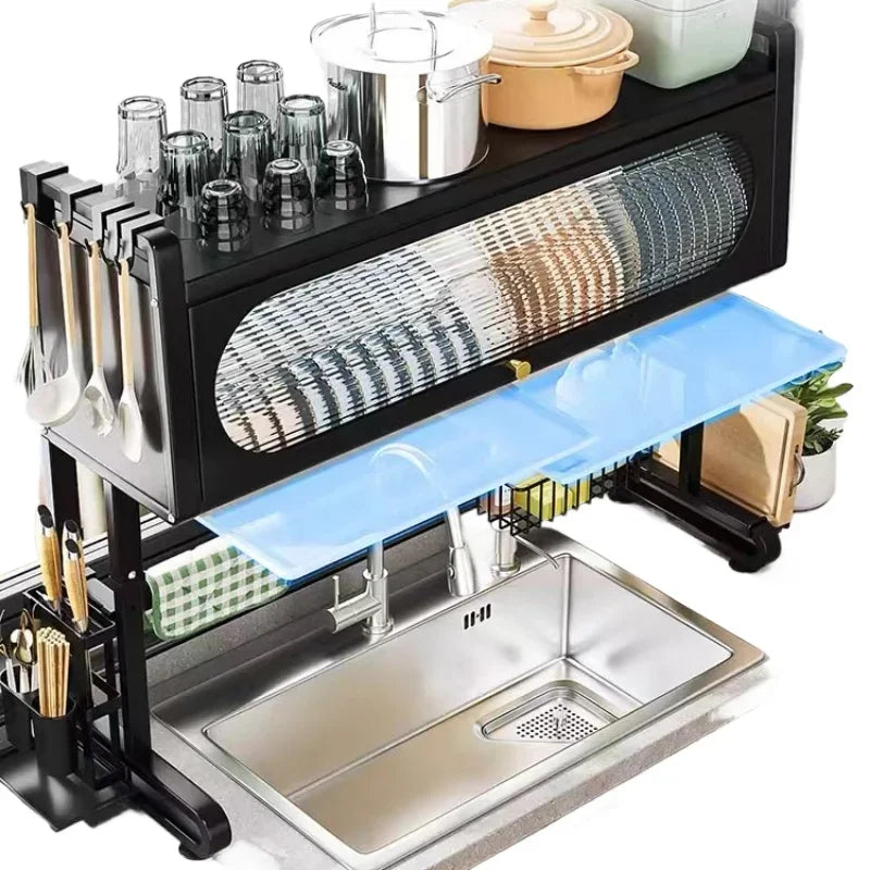 3-Tier Over-Sink Dish Drying Rack – Large Metal Kitchen Shelf