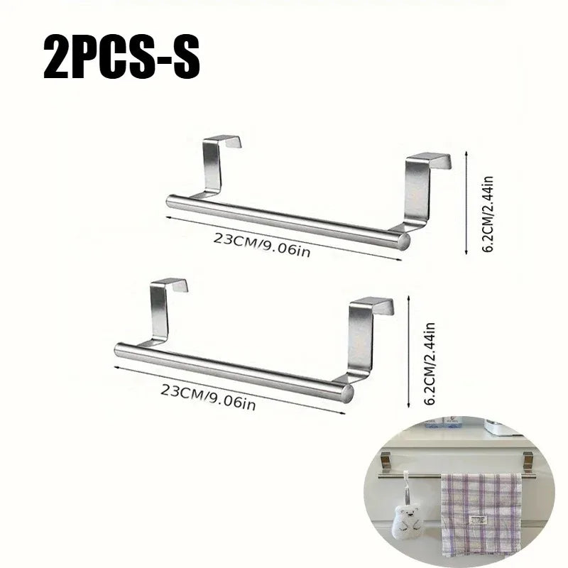 1/2p Towel Rod Steel Metal Wire Over Cabinet Towel Rack Storage