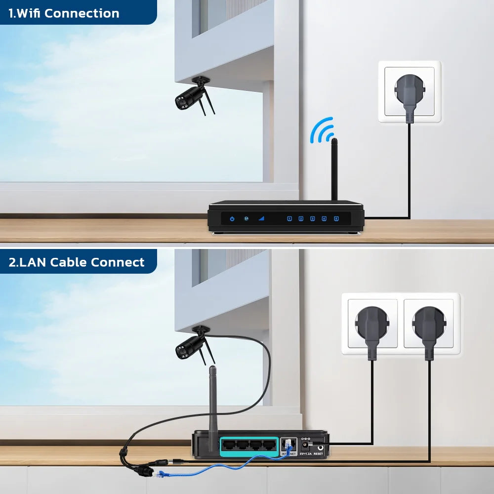WIFI Camera 5MP HD Outdoor Bullet Surveillance IP Camera AI Human