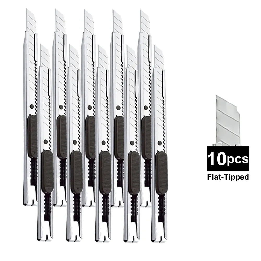 1/5/10Pcs Utility Knife Stainless Steel Paper Cut Box Cutter Tools