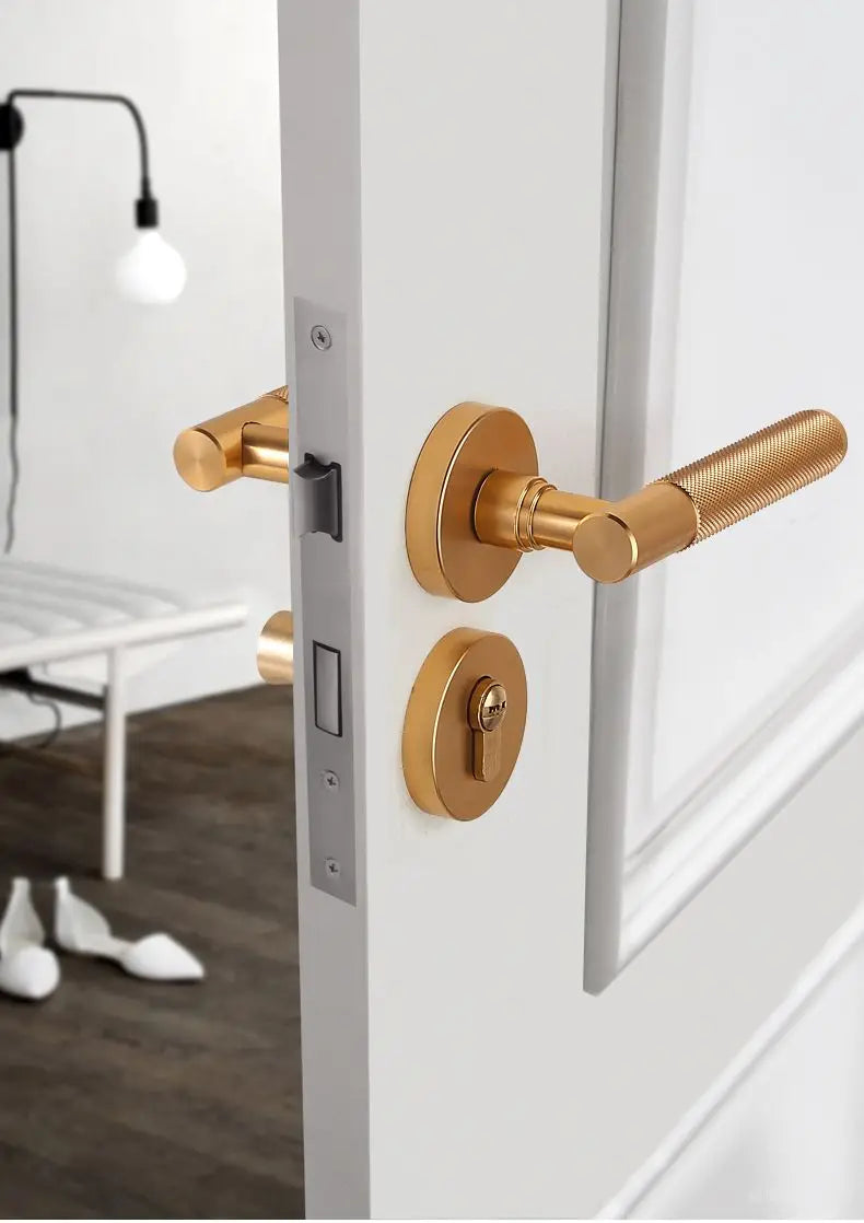Silent Split Door Lock Privacy Door Handle Lever Bedroom Bathroom