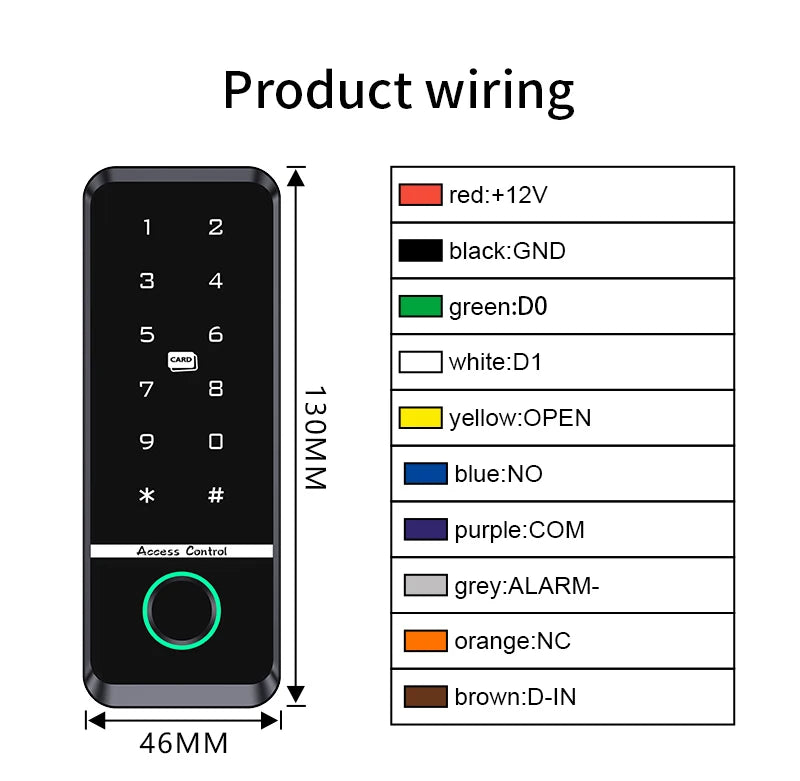 Fingerprint Access Control System IP66 Waterproof Biometrics Outdoor