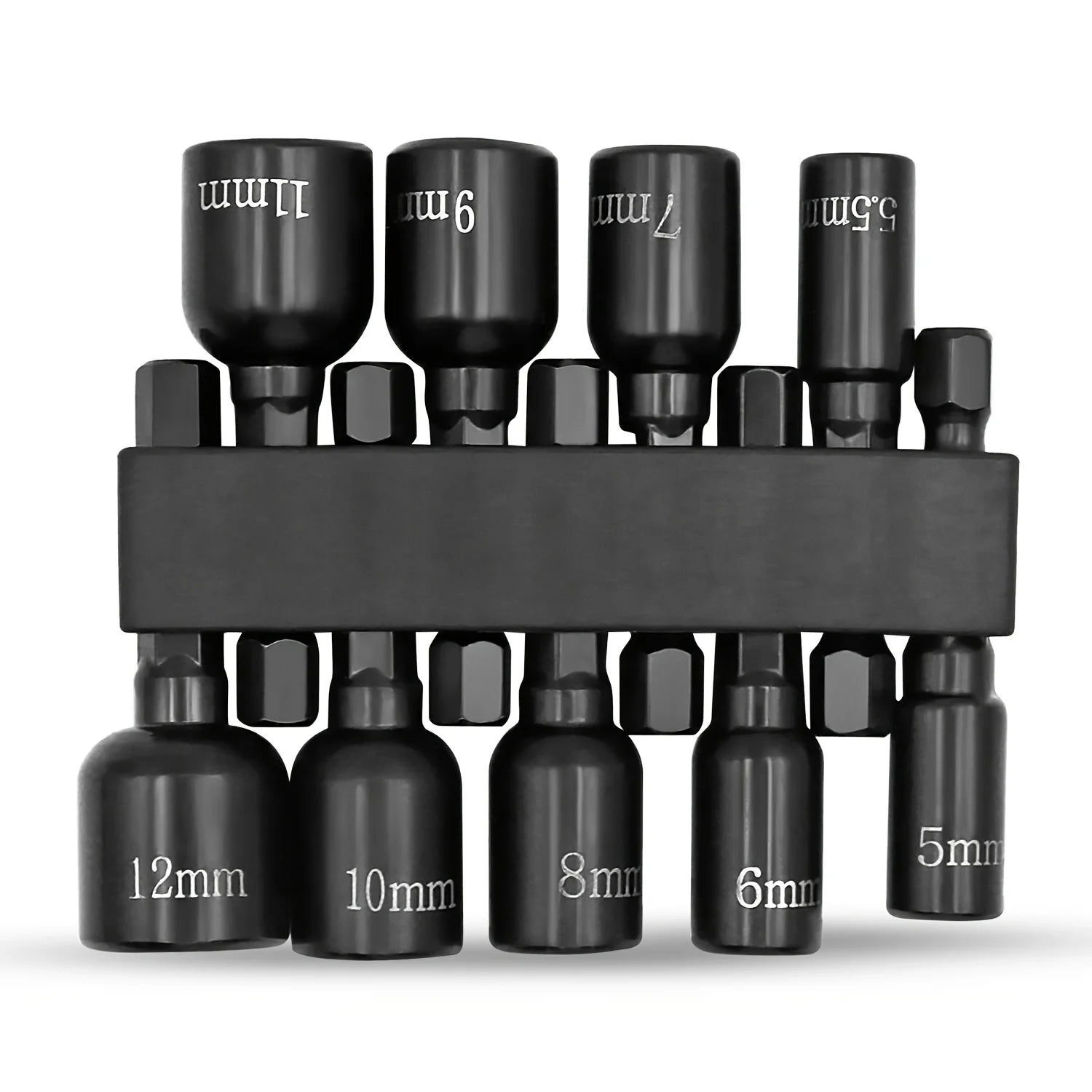 9pcs Power Nut Driver Set Metric Hex Socket Drill Bits Chuck Adapter