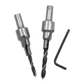 2PC Two Edge Three Step Woodworking Three Point Countersunk Hole Dr...