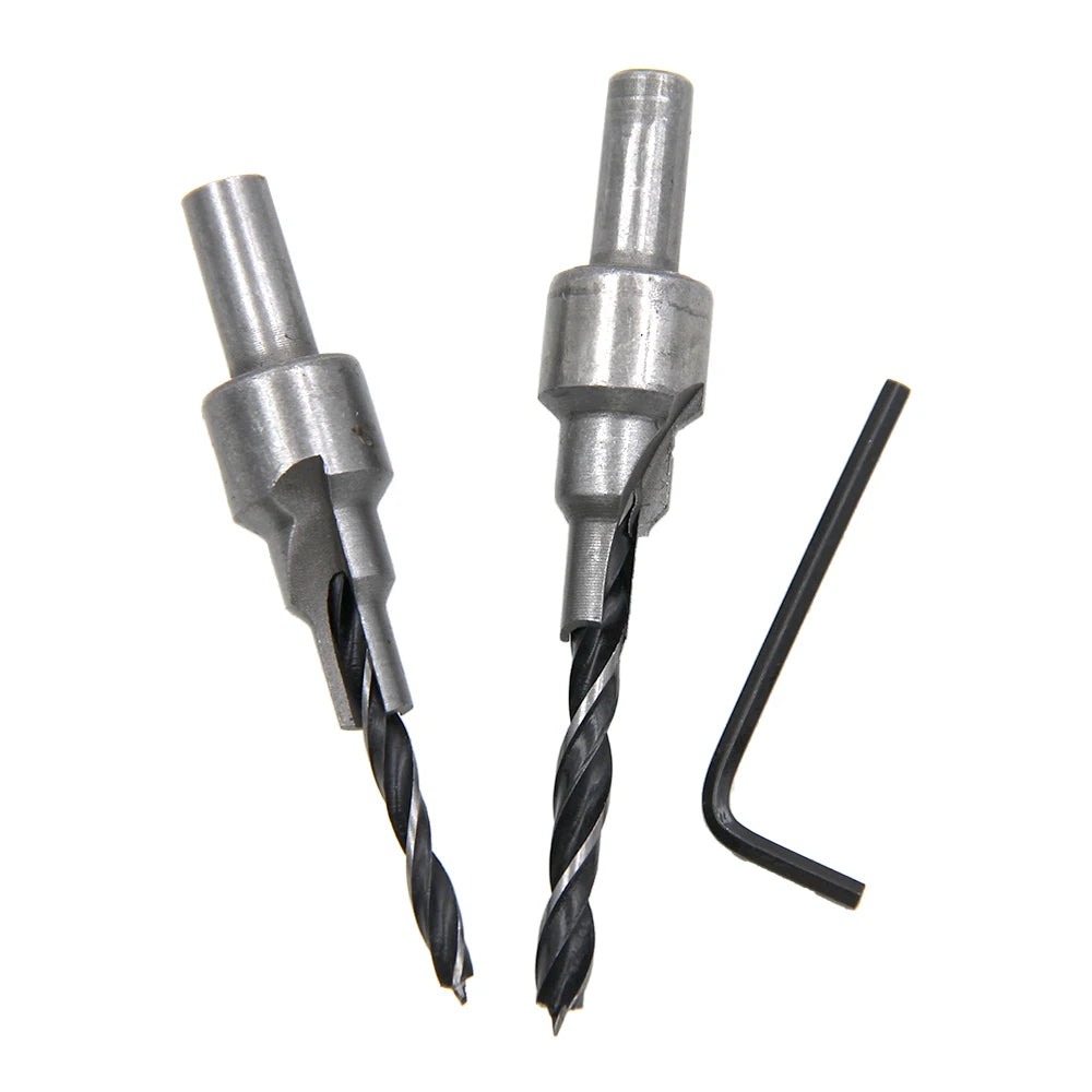 2PC Two Edge Three Step Woodworking Three Point Countersunk Hole