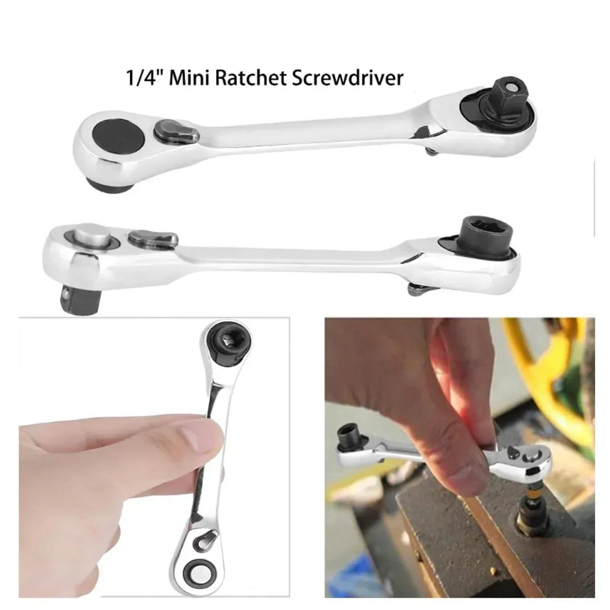 Rafford Mini Treble 1/4 Ratchet Wrench Double Ended Quick Socket