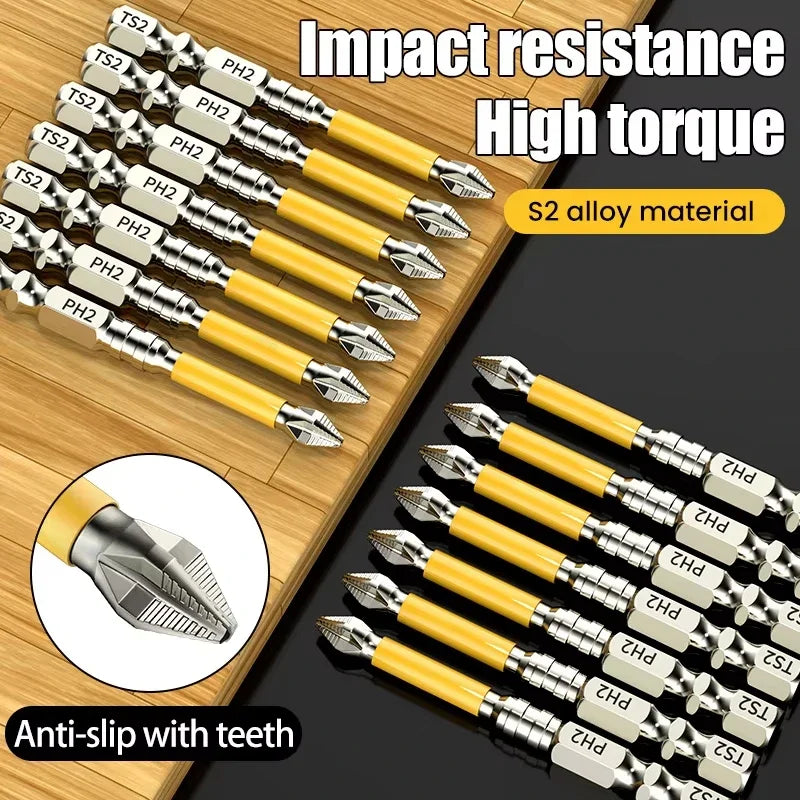 Non-slip PH2 Magnetic Batch Head Cross Screwdriver Hardness Drill Bit