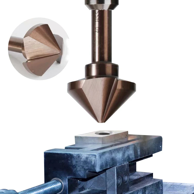 M35 Cobalt Deburring Chamfering Cutter High Speed Steel 3 Flutes 90