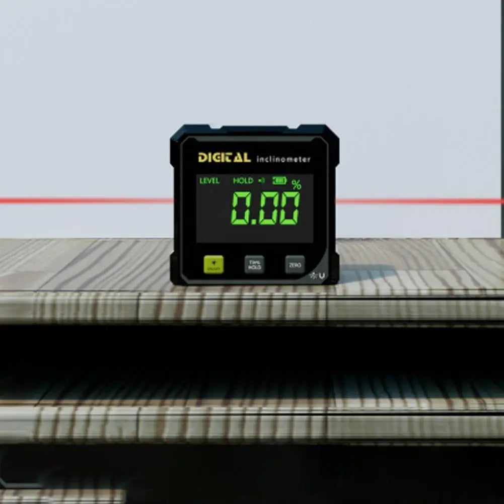 Smart Laser Digital Inclinometer Level Box 4-Side Magnetic 360° High