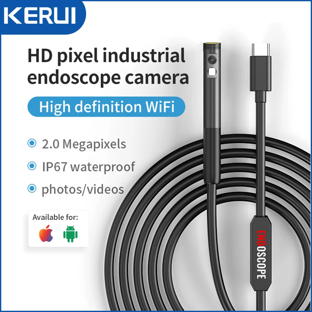 2MP Industrial Endoscope Camera Single/Dual Lens Mini Inspection