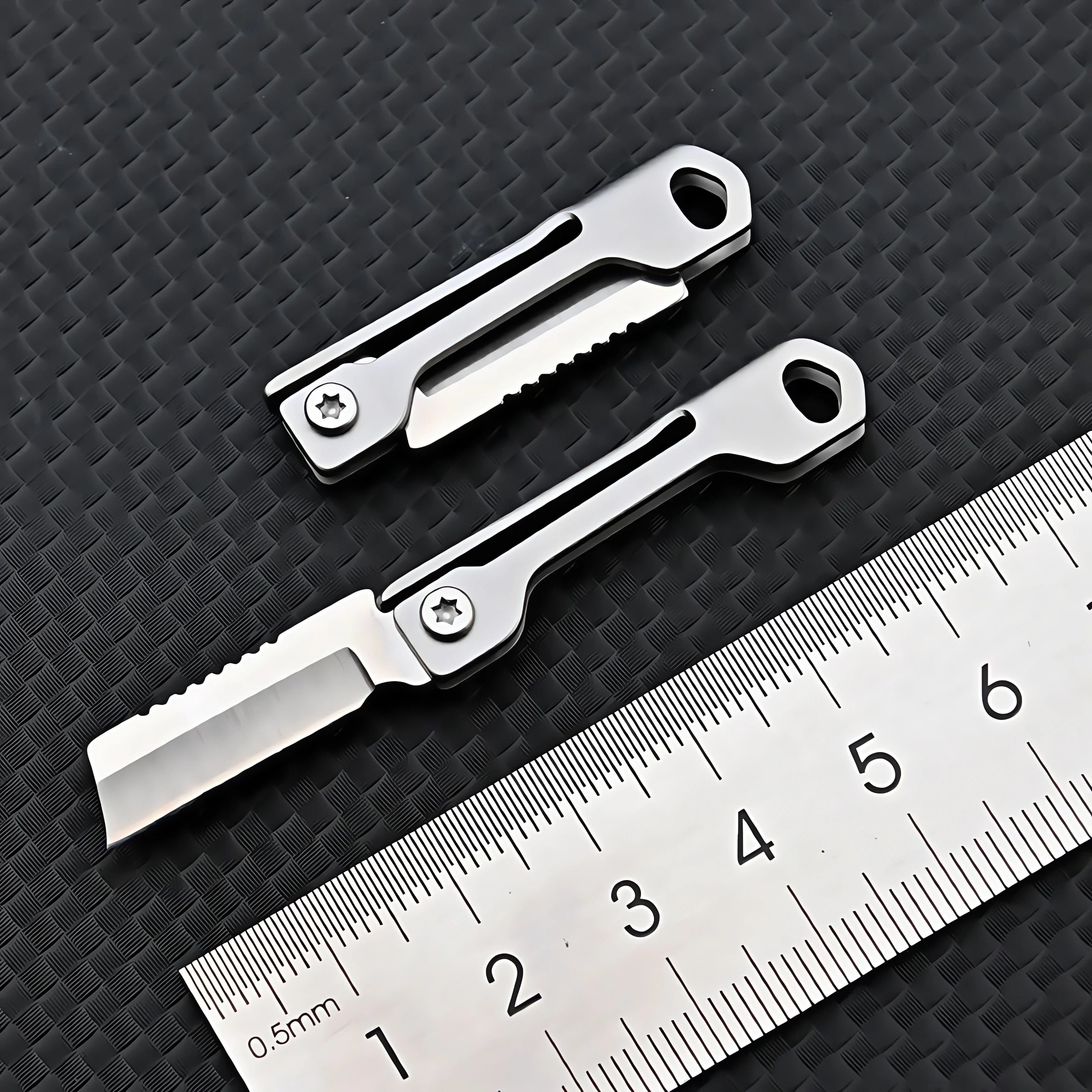 Stainless Steel Mini Folding Knife - Multi-Function Pocket Tool