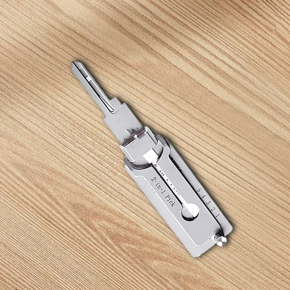 2-in-1 Stainless Steel Key Decoder Portable Precision Hook And Pickup