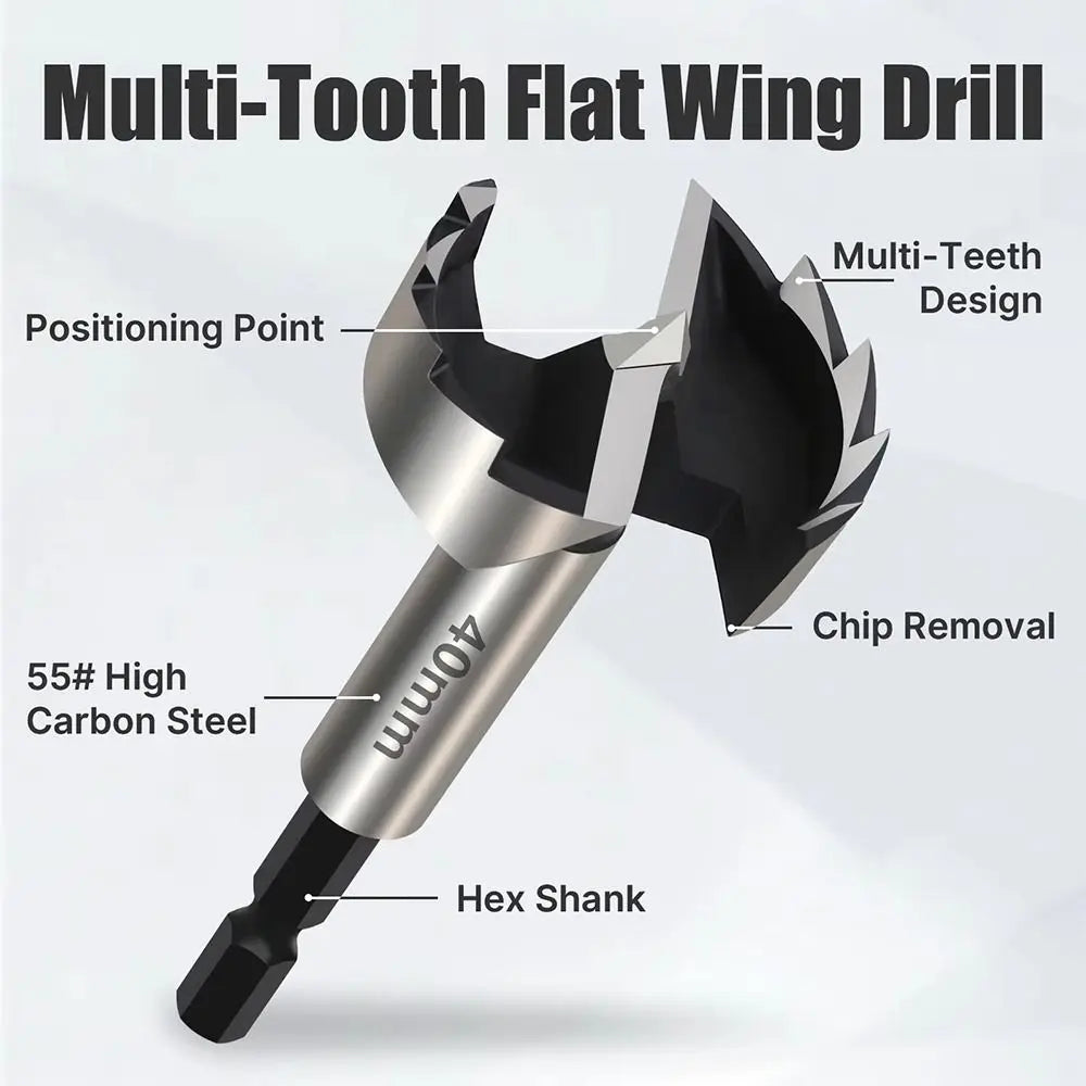 High Carbon Steel Forstner Boring Drill Bits Multi-Tooth 1/4