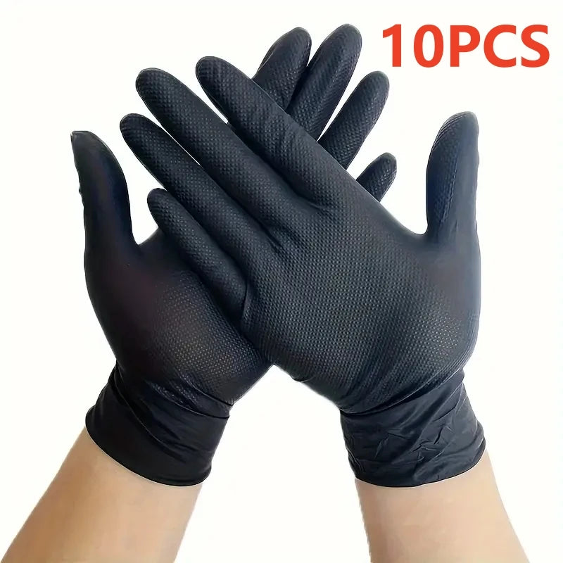 10/50PCS Heavy Duty Orange Industrial Nitrile Gloves Disposable 8mil