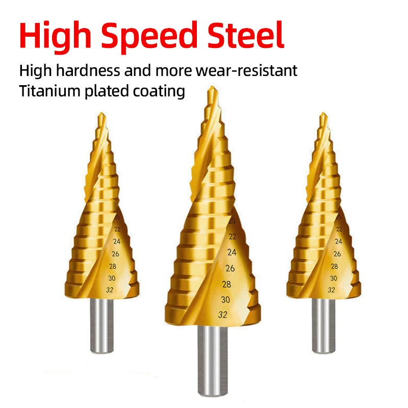 Step Drill Bit Saw Drill Bit Set Titanium 4-12 4-20 4-32mm Wood Metal