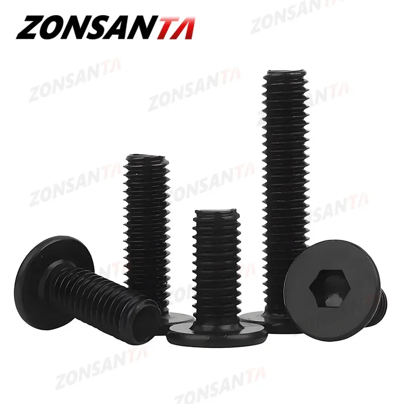 Black 304 Stainless Steel Allen Hexagon Ultrathin Head Bolt Hex