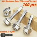 100pcs 410 Stainless Steel Magnetic Hex Washer Head TEK Self-Tappin...