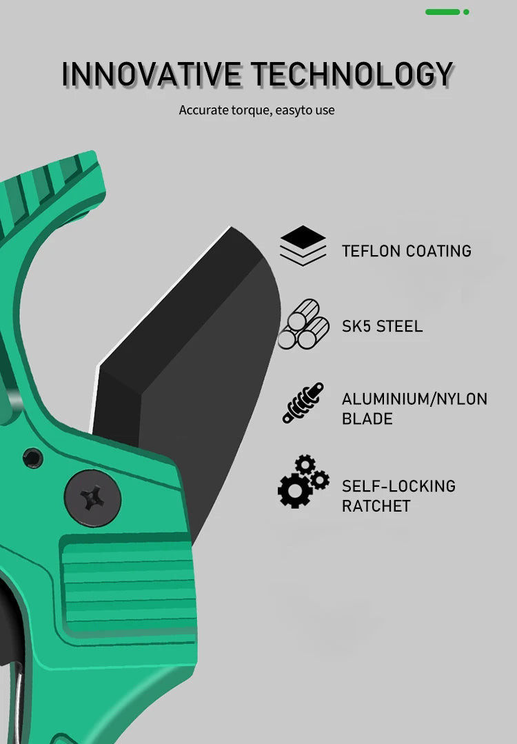 Pipe Cutter 32-42MM Pipe Scissors SK5 Material Ratchet PVC/PU/PP/PE