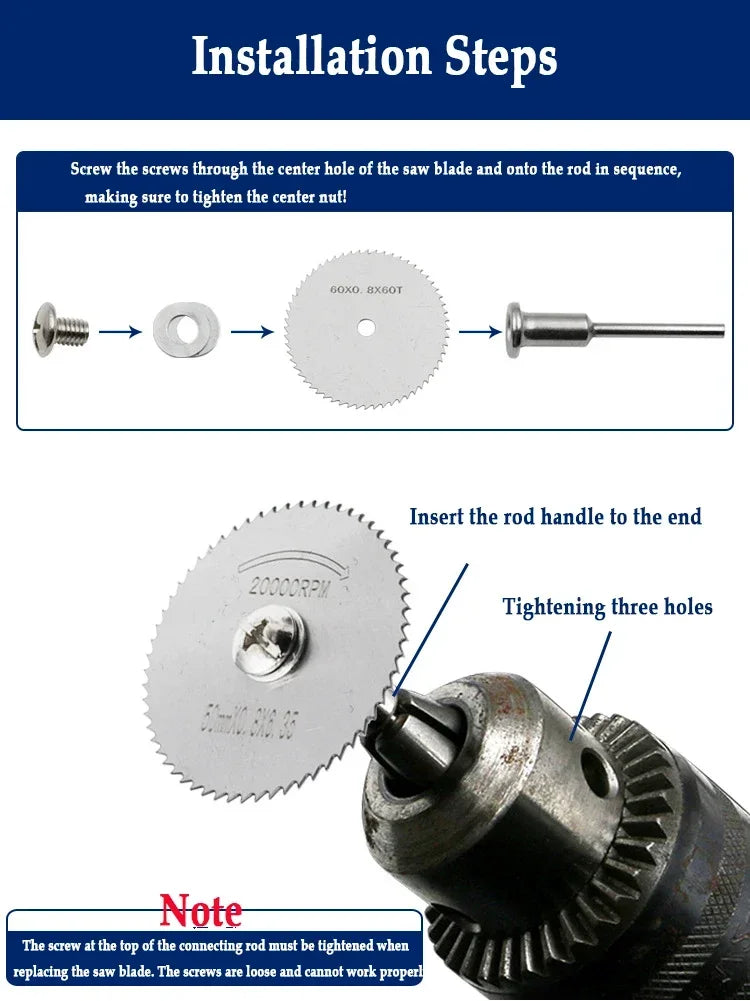 HSS Circular Saw Blade Set – 6-Piece High Speed Steel Cutting Discs