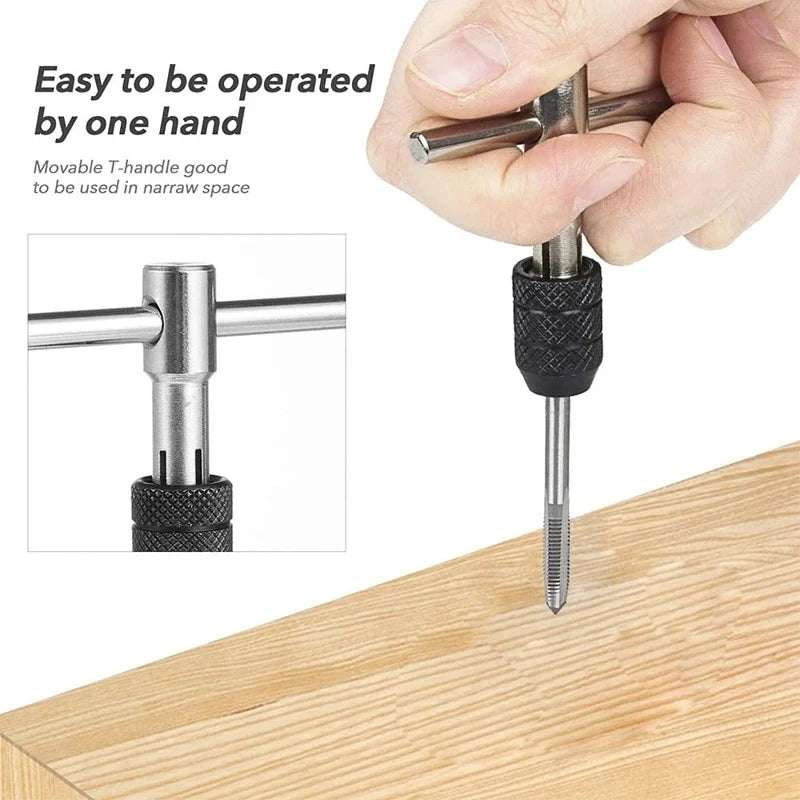 T-Handle Wrench M3 M4 M5 M6 M8 Hand Tap Reamer Thread Tapping Tool