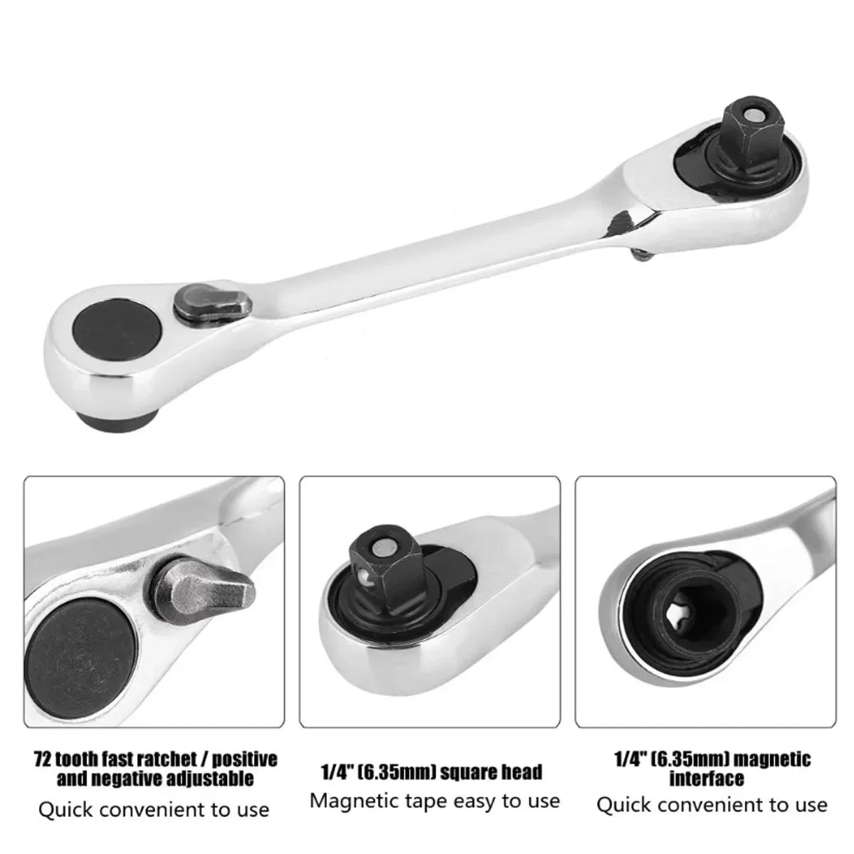 Rafford Mini Treble 1/4 Ratchet Wrench Double Ended Quick Socket