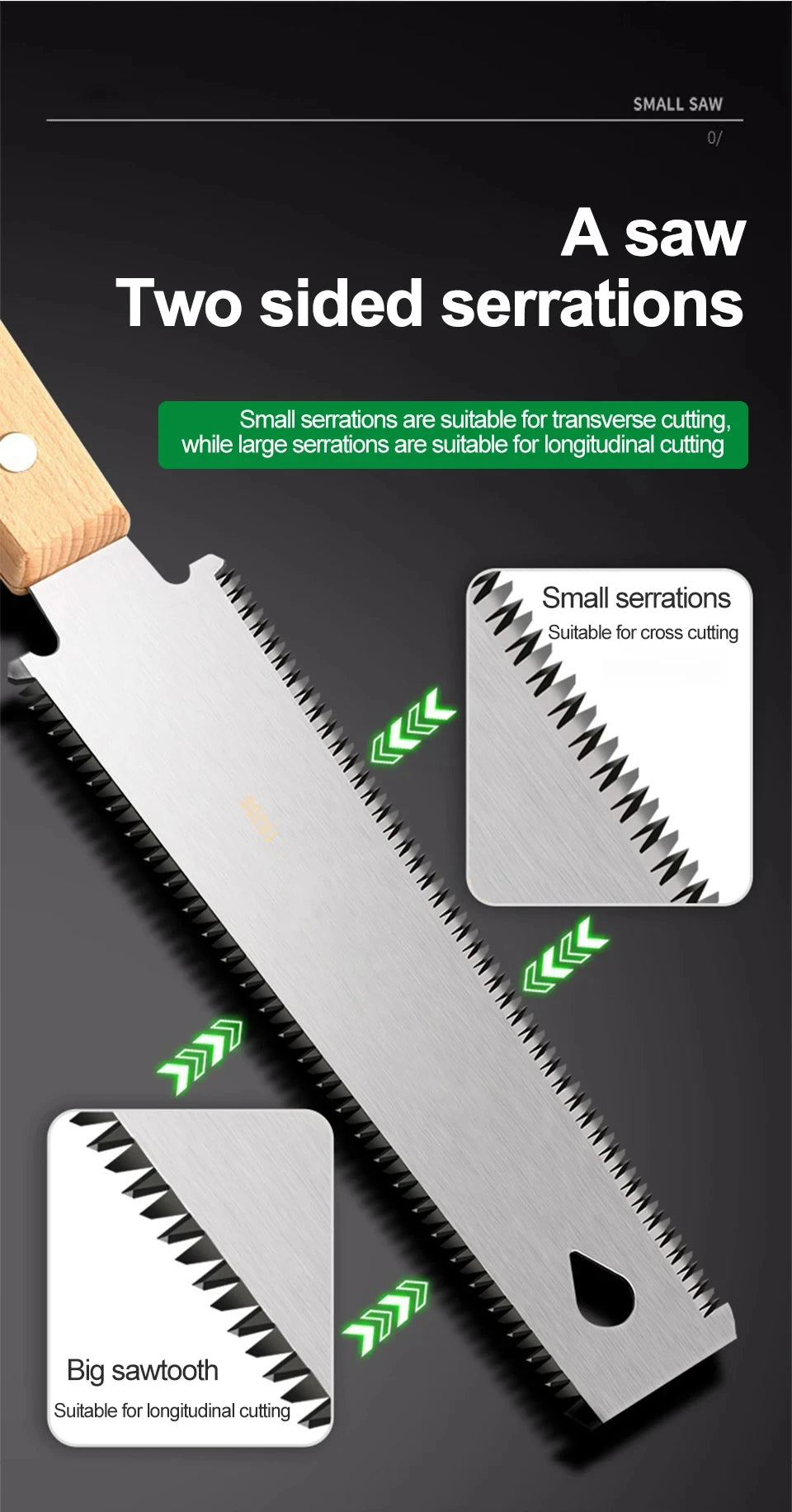 Japanese Style Hand Saw Non-slip Wooden Handle Pull Saw Flush Cut Saw