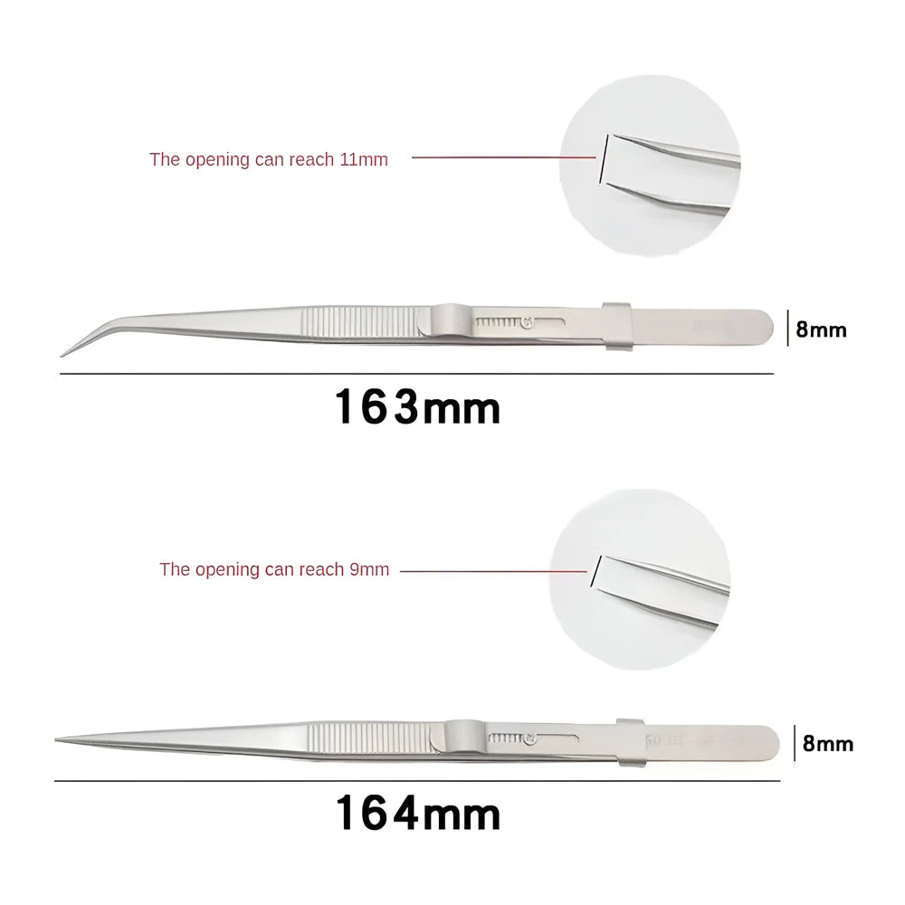 Professional Stainless Steel Tweezers Adjustable with Buckle Slide