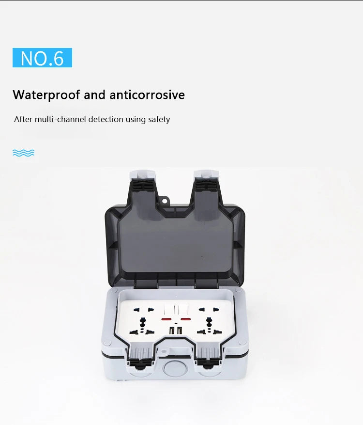 International Universal IP66 USB Wall Outdoor Waterproof Switch