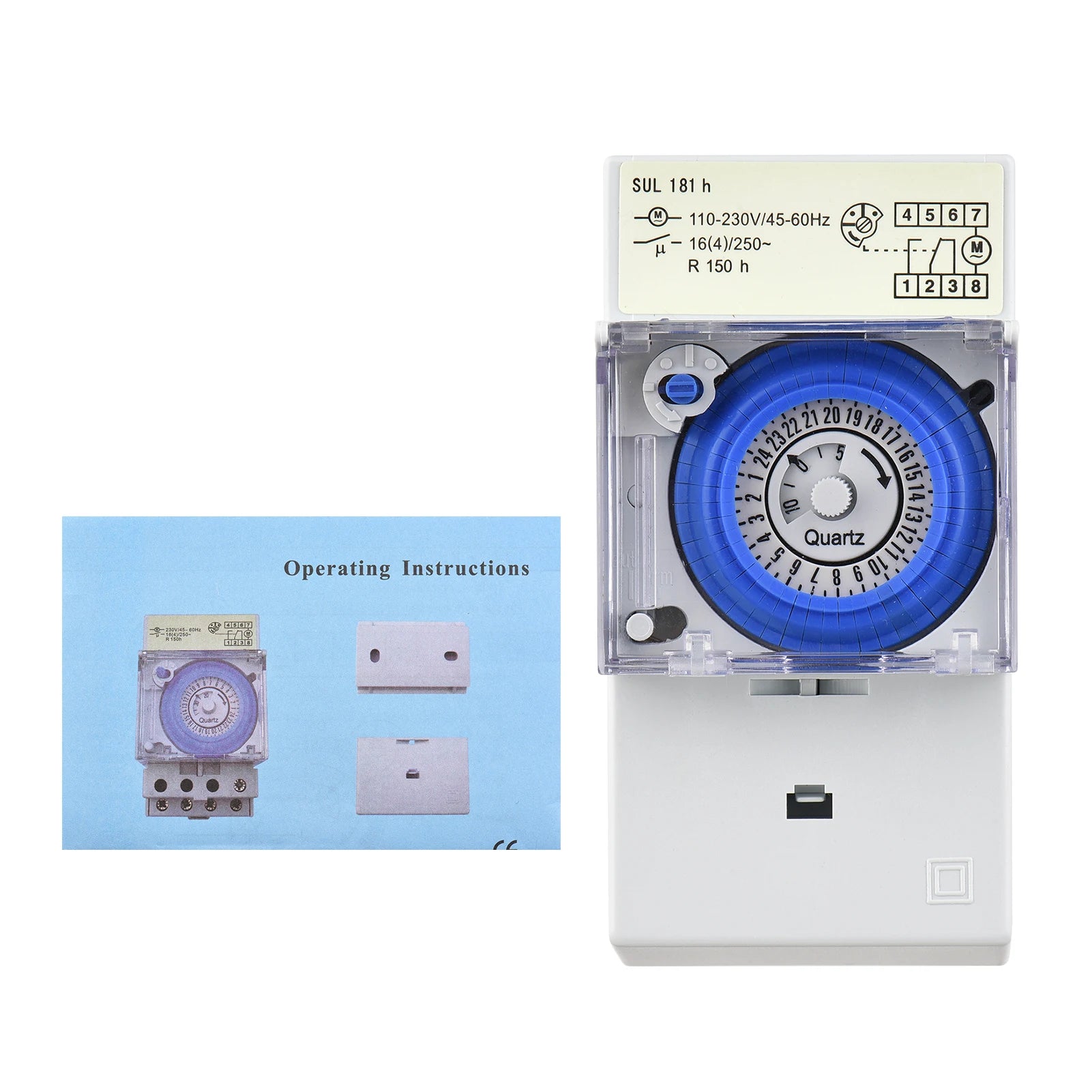 DIN Rail Mechanical 24hr Timer Switch DC 12V – 48 ON/OFF Settings