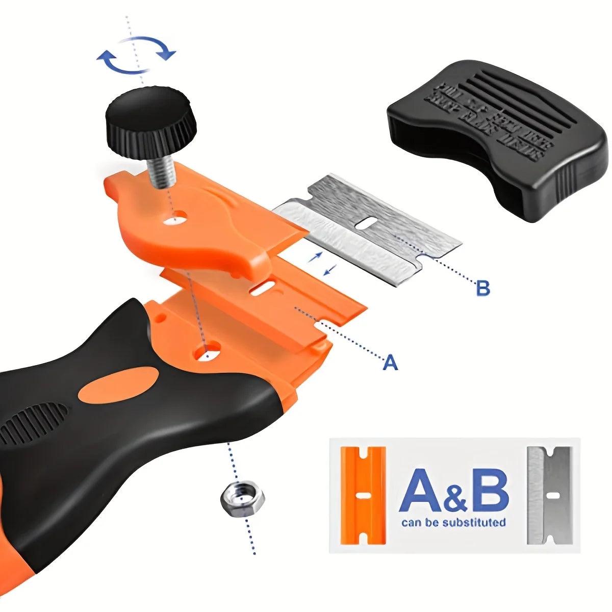 21pcs Razor Blade Scraper Double Edge Razor Scraper Remover Tool