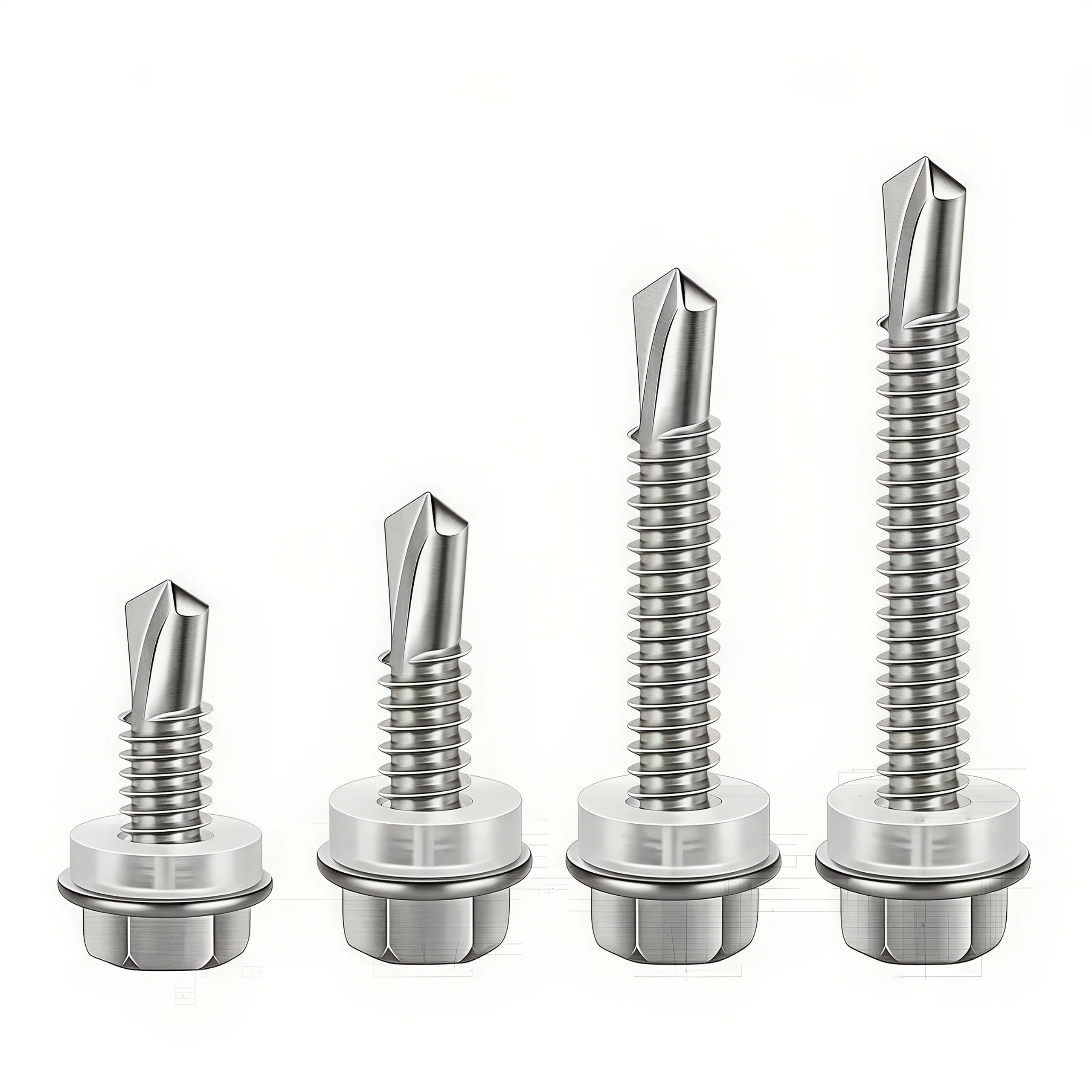 100pcs 410 Stainless Steel Magnetic Hex Washer Head TEK Self-Tapping