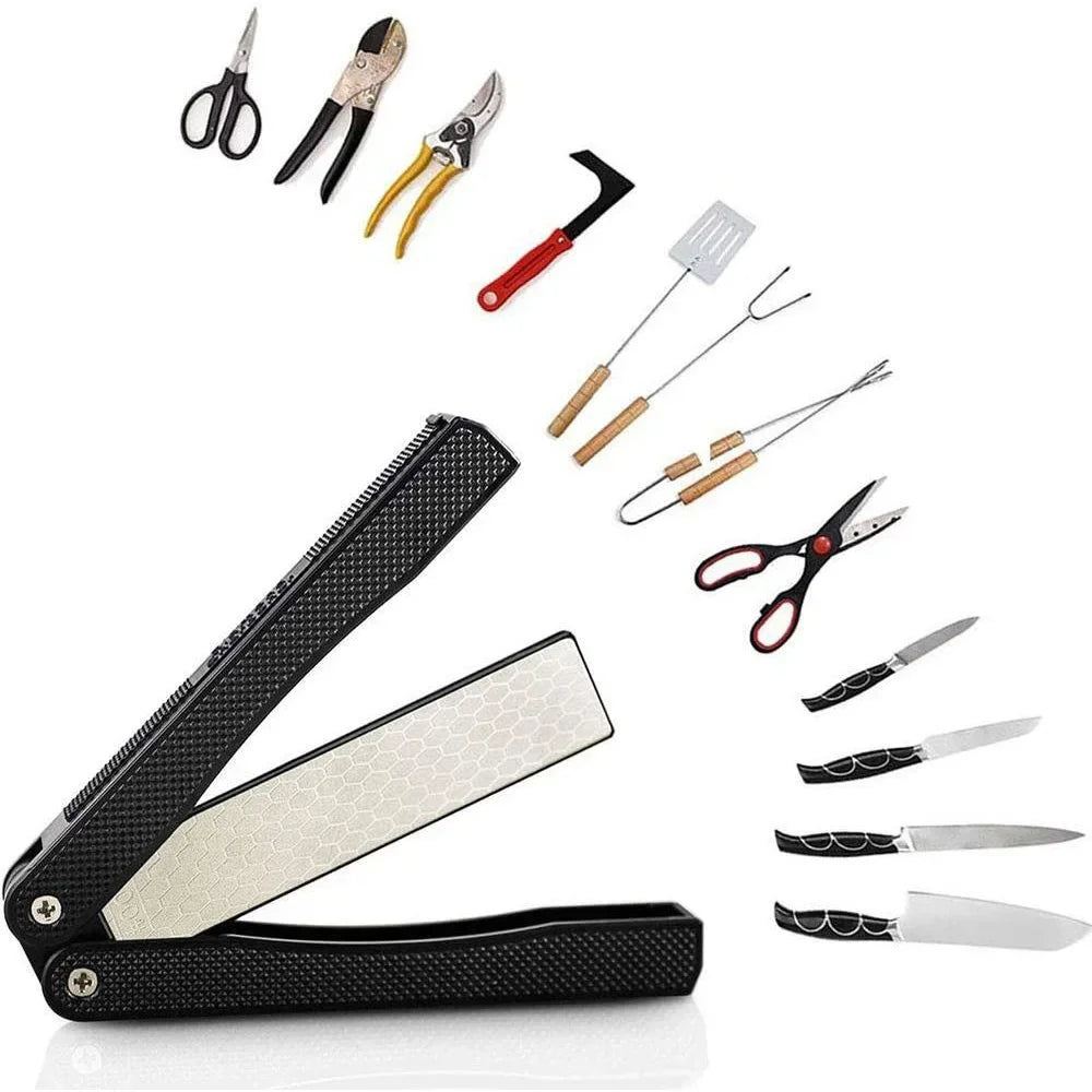 Portable Folding Pocket Knife Sharpener, Portable Double Sided