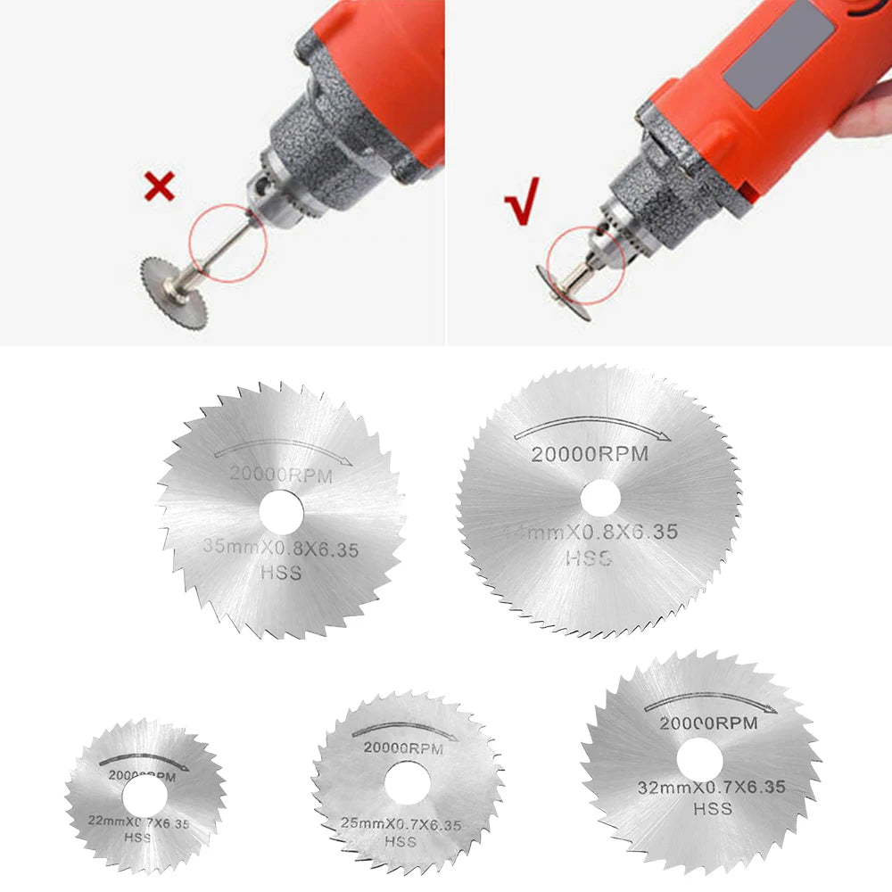 Mini Circular Saw Blade & Grinding Disc Set – 6 to 32 Pieces for Rotary Tools