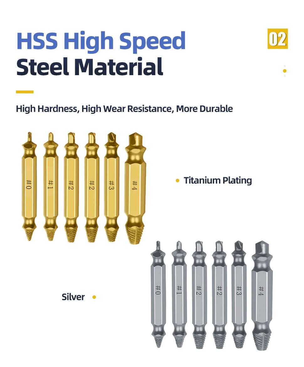 4/5/6Pcs Set Damaged Screw Extractor Center Drill Bit Set Woodworking