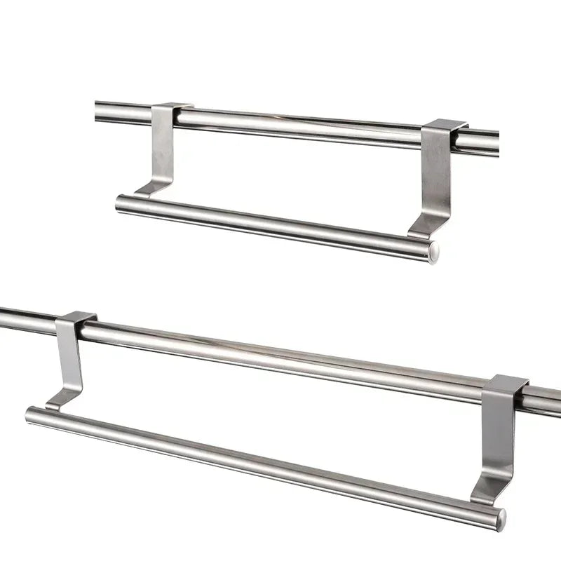 1/2p Towel Rod Steel Metal Wire Over Cabinet Towel Rack Storage