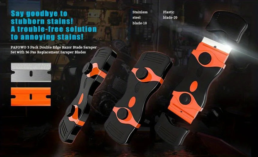 21pcs Razor Blade Scraper Double Edge Razor Scraper Remover Tool