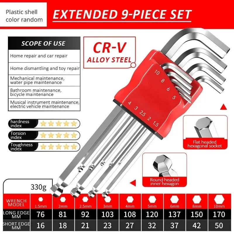 High-strength Hex Wrench Set, Kimihide Spanner, Hex-hex Screwdriver