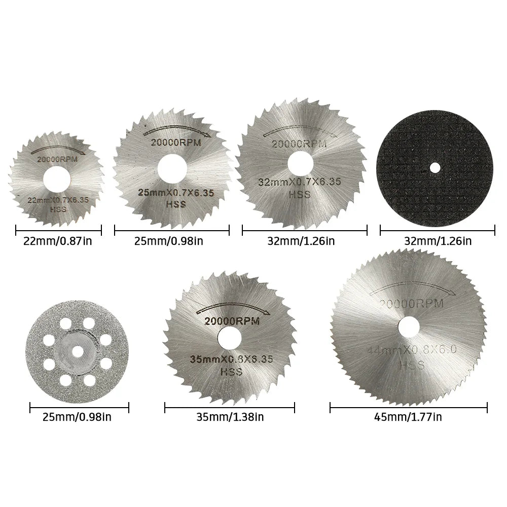 Mini Circular Saw Blade & Grinding Disc Set – 6 to 32 Pieces for Rotary Tools