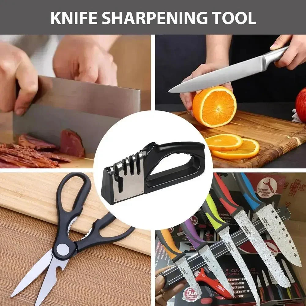 Kitchen 4 Segment Knife Sharpener Multifunctional Portable Non-slip