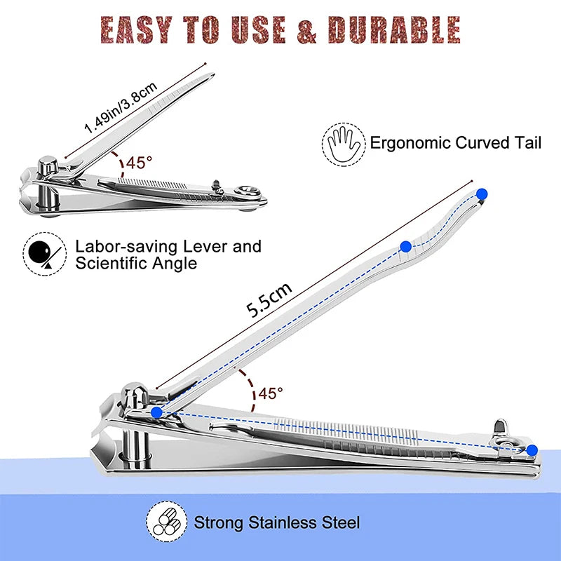 Splash resistant nail clippers, stainless steel scissors