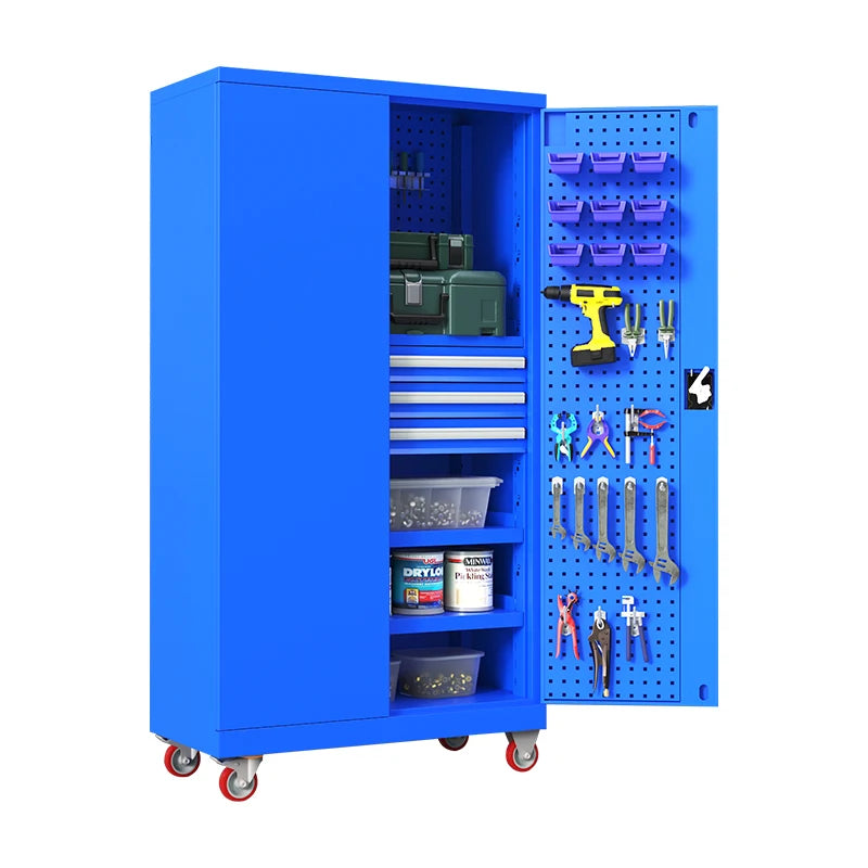 Industrial-Grade Heavy Tool Cabinet – Thickened Steel Factory Workshop