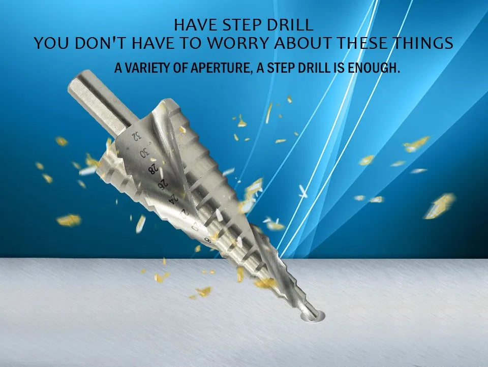 XCAN 1Pc 4-32 mm HSS Step Drill Bit Spiral Groove Step Cone Drill