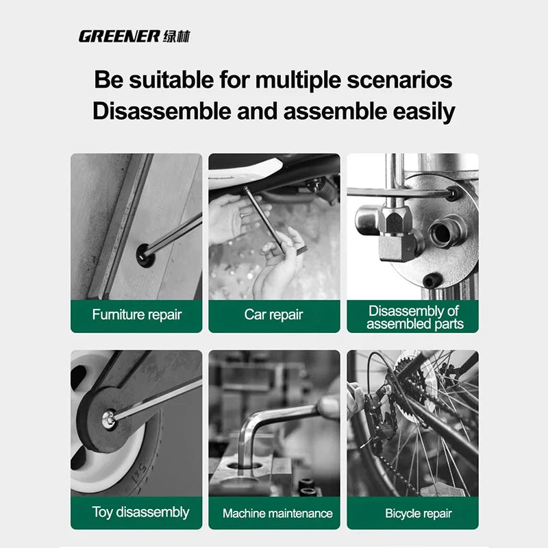 GREENERY Greener Extended Rainbow Wrench Allen Wrench Set Hex Wrench