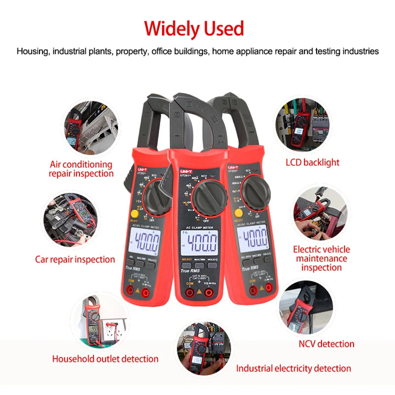 UNI T AC Current Clamp Meter UT204+ UT202A+ 600A Professional Digital