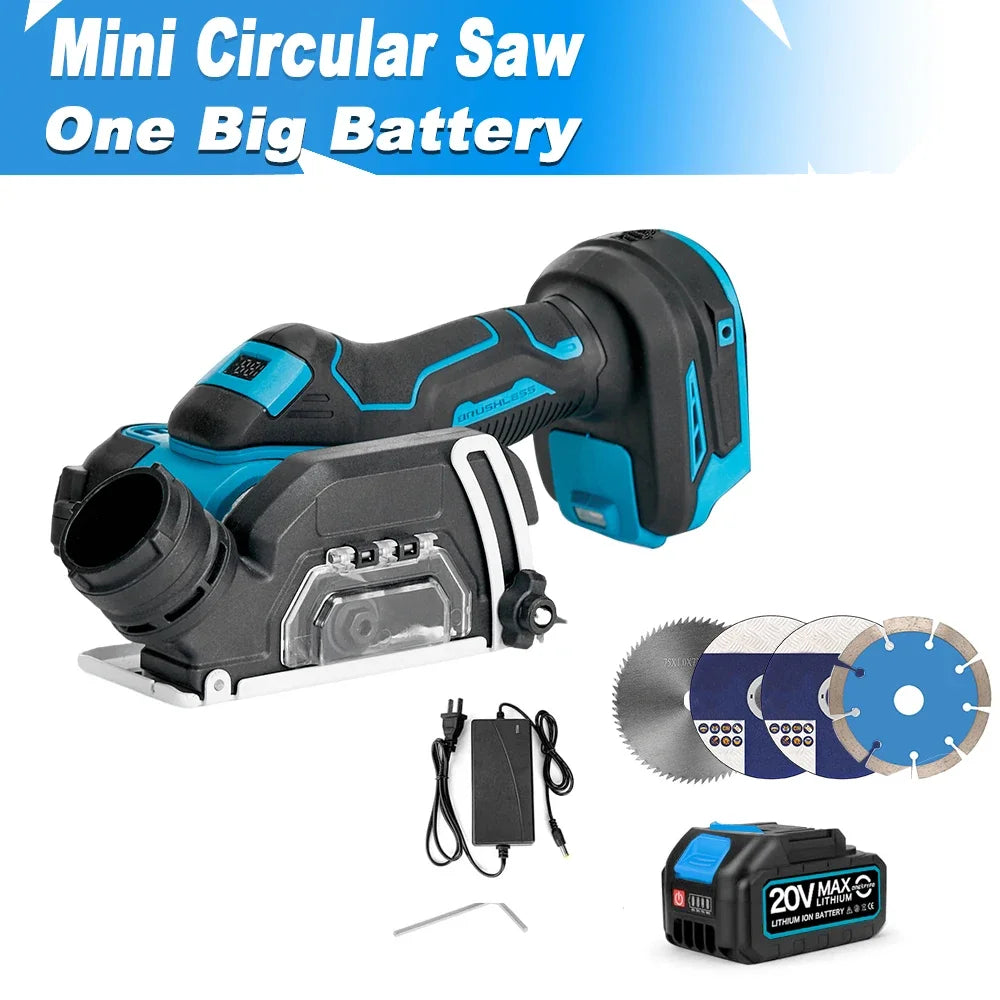ONEKFYFD 3" Mini Brushless Cordless Circular Saw – Makita 18V Battery