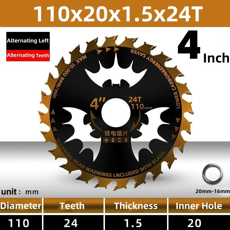 Circular Saw Blade for Wood Cutting – 4" to 7.25" Electric Woodworking Saw Blade 24T Alloy 110–185mm