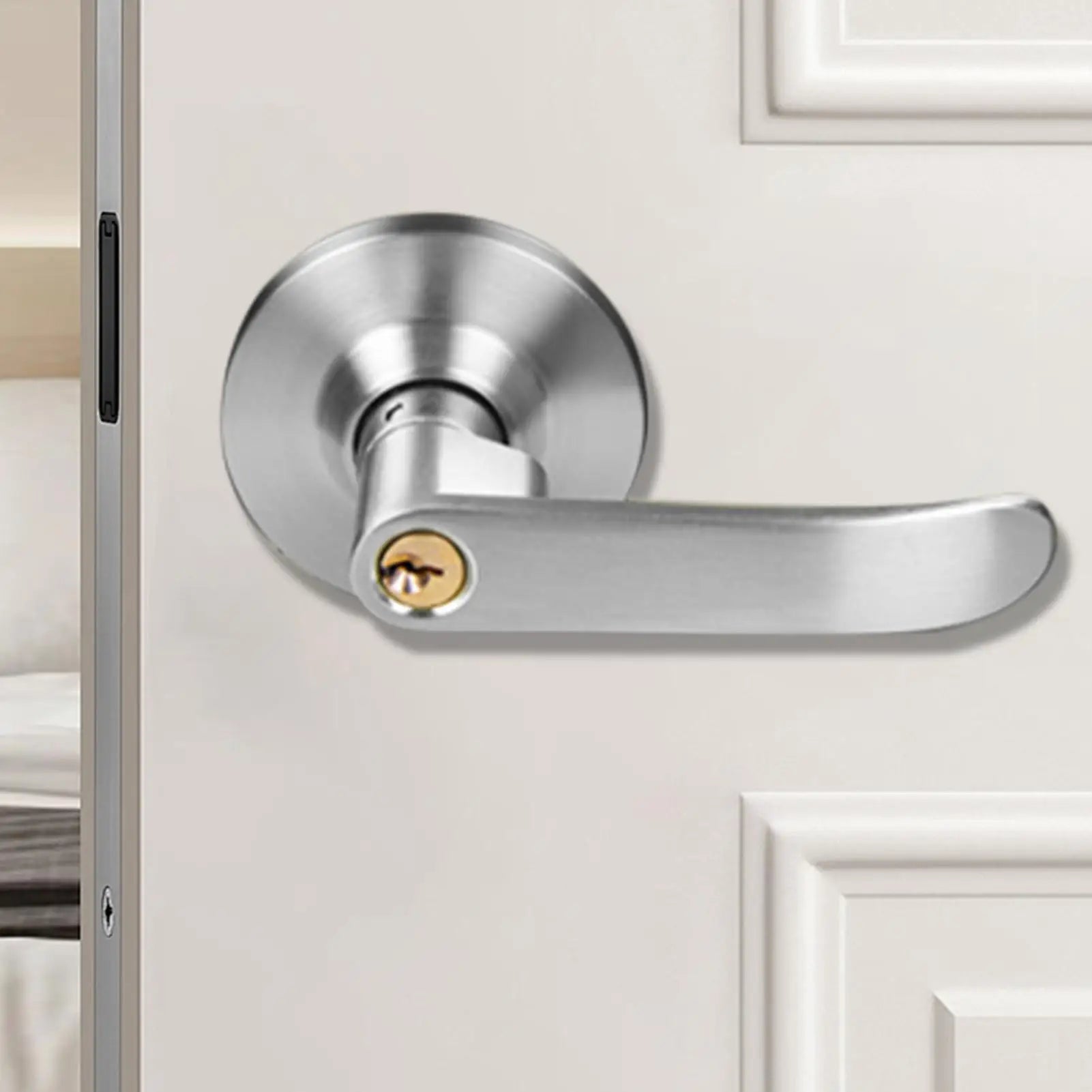 Stainless Steel Interior Door Lever Lock Set: Privacy Knob Handle
