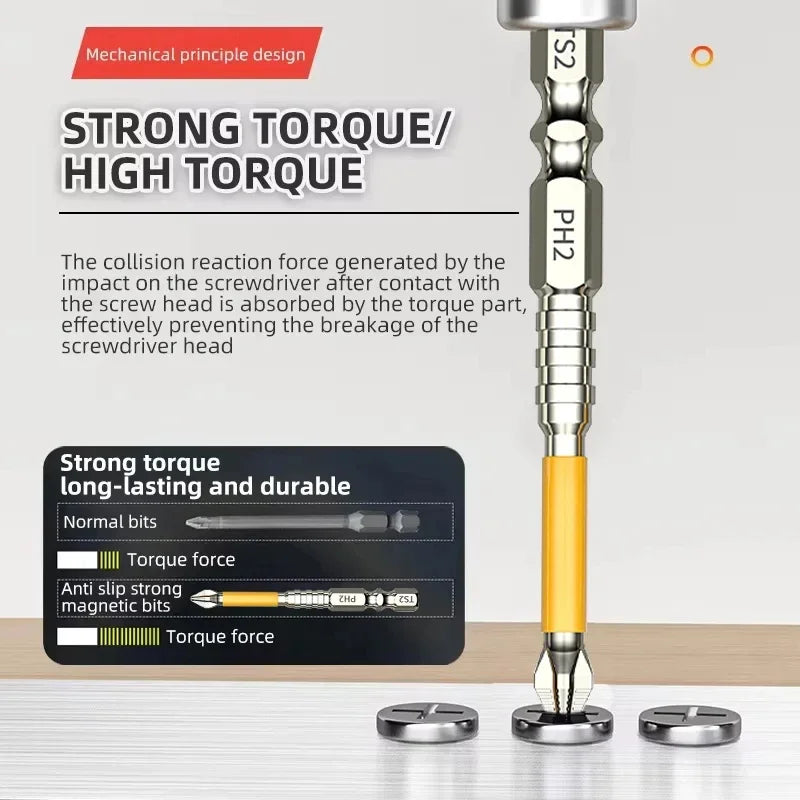 Non-slip PH2 Magnetic Batch Head Cross Screwdriver Hardness Drill Bit