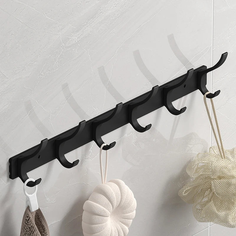 Black Robe Hooks Towel Hanger Nail Wall Rack Hooks Coat Clothes Holder